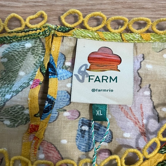 NWT Farm Rio summer garden yellow blouse - Picture 3 of 11
